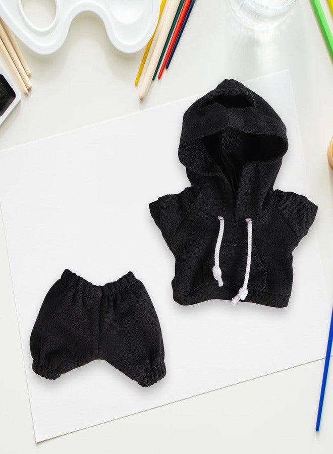 Penitue Doll Clothes Set, 17cm Dolls Outfit Casual Style Hoodie & Pants Costume Stylish Cute Clothing Accessories for Collectors Decoration & Display (Black) - Image 3